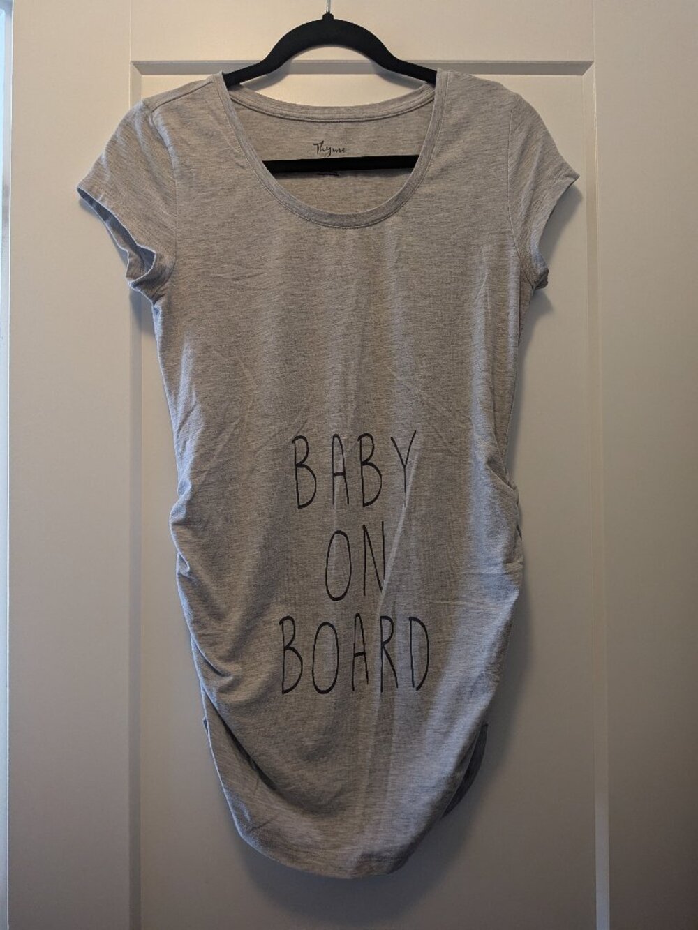 Grey Thyme maternity "baby on board" t-shirt - size small